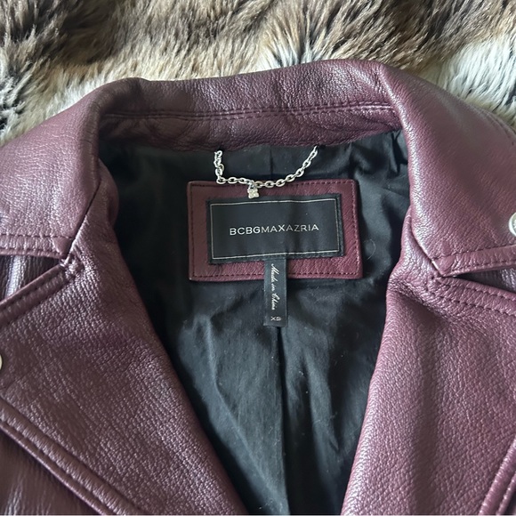 BCBG Real Leather Moto Jacket - Picture 4 of 4